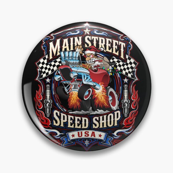 Item preview, Santa Main Street Speed Shop USA Hotrod Christmas Design designed and sold by hobrath.