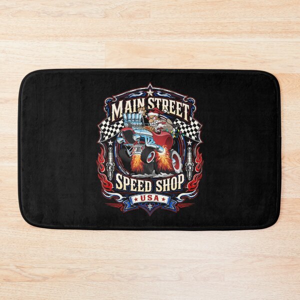 Item preview, Santa Main Street Speed Shop USA Hotrod Christmas Design designed and sold by hobrath.
