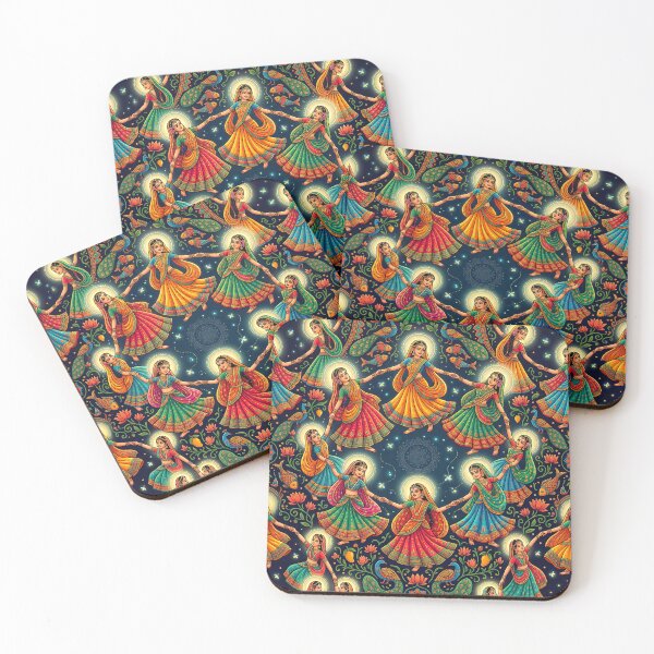 Item preview, Divine Raas: Luminous Gopis in Eternal Madhubani Dance designed and sold by krazzyremo.