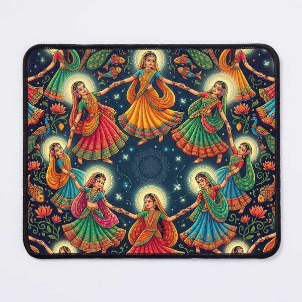 Item preview, Divine Raas: Luminous Gopis in Eternal Madhubani Dance designed and sold by krazzyremo.