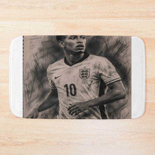 Item preview, Charcoal Football Legend Portrait – England No. 10 Inspired Artwork designed and sold by PoloPrintsUK.