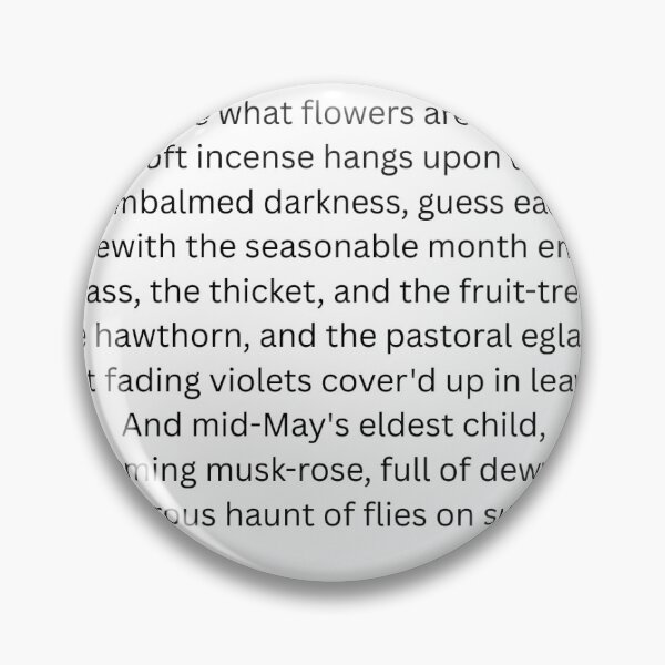 Item preview, Ode to a Nightingale, John Keats designed and sold by ForestedDesigns.