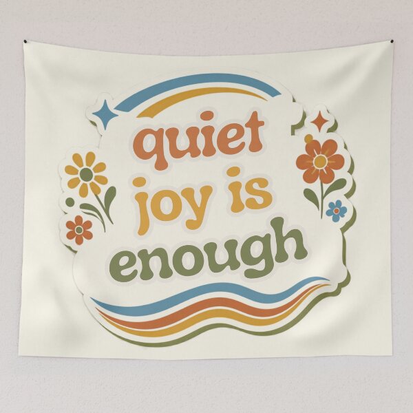Item preview, Quiet Joy Is Enough – Inspirational Wellness Typography Design designed and sold by CosmicQuietStudio.