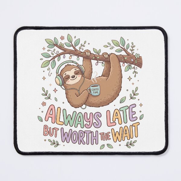 Item preview, Always Late But Worth the Wait – Chill Sloth designed and sold by khalidnasr.