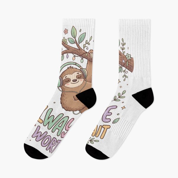 Item preview, Always Late But Worth the Wait – Chill Sloth designed and sold by khalidnasr.