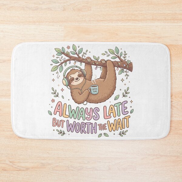 Item preview, Always Late But Worth the Wait – Chill Sloth designed and sold by khalidnasr.