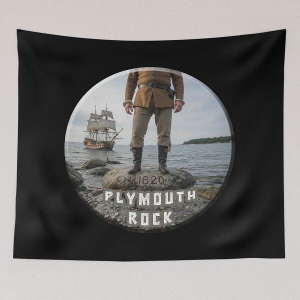 Item preview, Plymouth Rock 1620 - Pilgrim & Mayflower designed and sold by SouthShorePics.