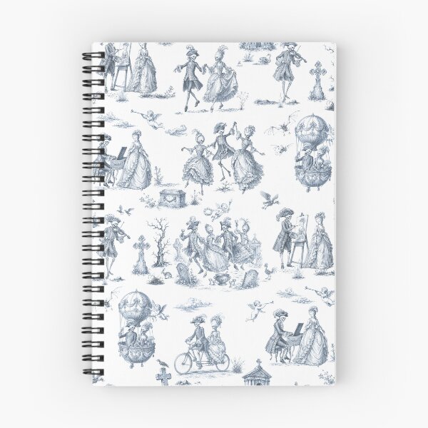 Item preview, DANSE MACABRE TOILE - FADED INDIGO ON WHITE designed and sold by FISCHKANDI DESIGN STUDIO.