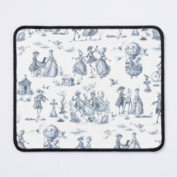 Item preview, DANSE MACABRE TOILE - FADED INDIGO ON WHITE designed and sold by FISCHKANDI DESIGN STUDIO.