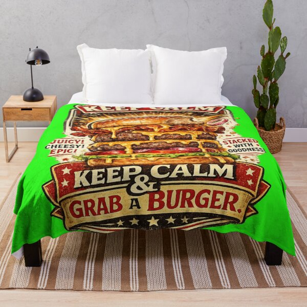 Item preview, Keep Calm Grab A Burger: Motivational Reassurance Food Therapy designed and sold by irfanshikh.