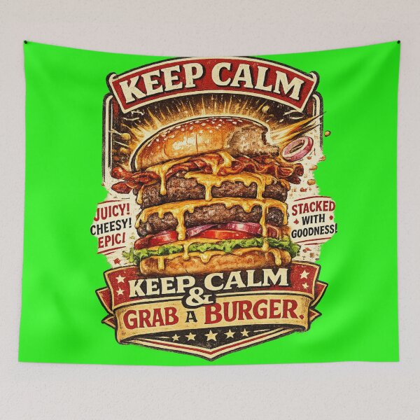 Item preview, Keep Calm Grab A Burger: Motivational Reassurance Food Therapy designed and sold by irfanshikh.