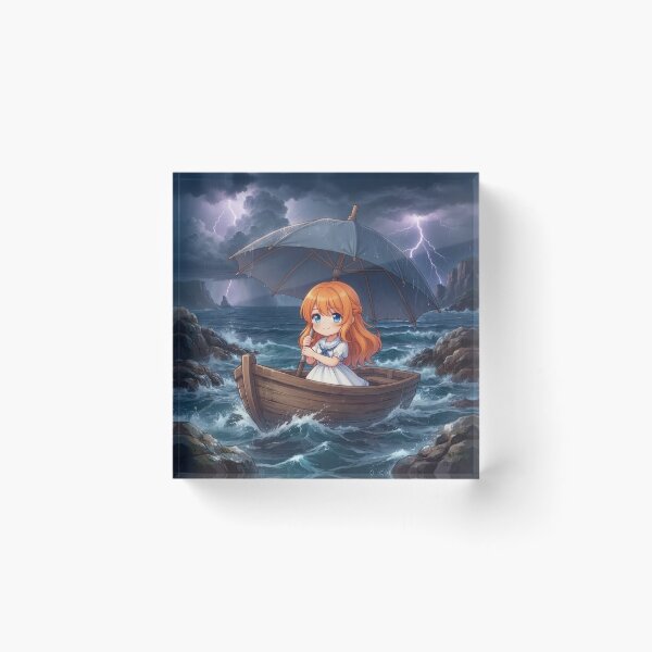 Item preview, Cute Girl In Boat During Stormy Sea designed and sold by Azurart2.