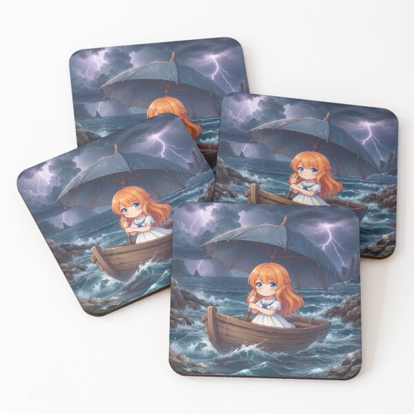 Item preview, Cute Girl In Boat During Stormy Sea designed and sold by Azurart2.