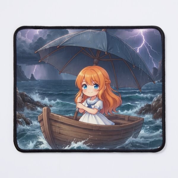 Item preview, Cute Girl In Boat During Stormy Sea designed and sold by Azurart2.