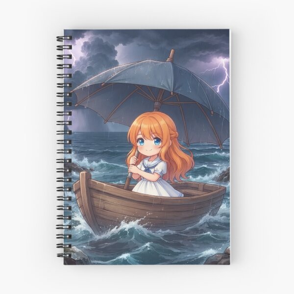 Item preview, Cute Girl In Boat During Stormy Sea designed and sold by Azurart2.