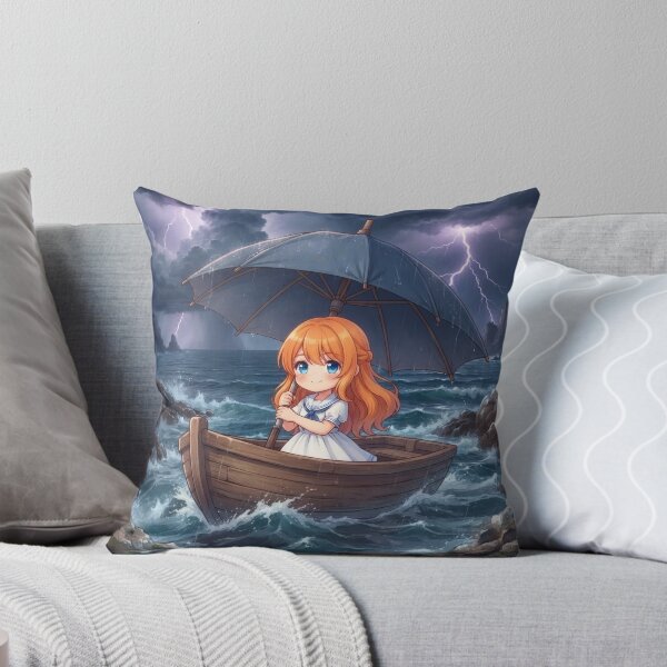 Item preview, Cute Girl In Boat During Stormy Sea designed and sold by Azurart2.