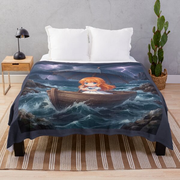 Item preview, Cute Girl In Boat During Stormy Sea designed and sold by Azurart2.