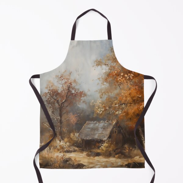 Item preview, Vintage Autumn Forest Cabin - Impressionistic Fall Landscape Painting designed and sold by Sergey Sedunov.