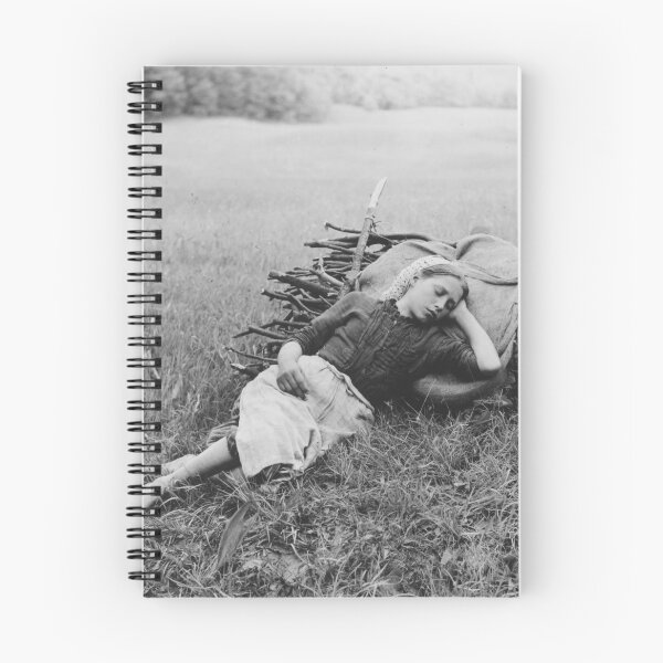 Item preview, "Weary" farm girl reclining in wheat field portrait black and white photograph 1890 Alfred Stieglitz designed and sold by Astrid Arkhangelsky.