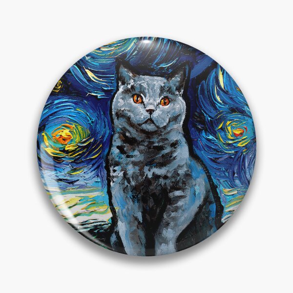 Item preview, Blue British Shorthair Cat Night designed and sold by AjaTrier.