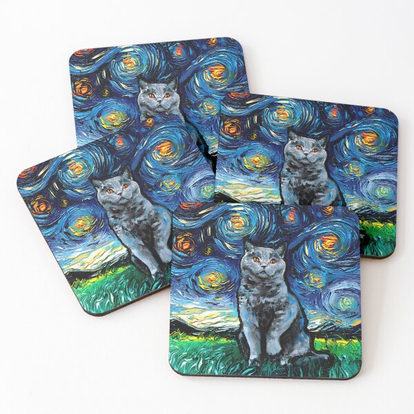 Item preview, Blue British Shorthair Cat Night designed and sold by AjaTrier.