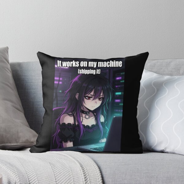 Item preview, It Works On My Machine (Shipping It) | Goth Anime Programmer Girl designed and sold by Amber Sky Creations.