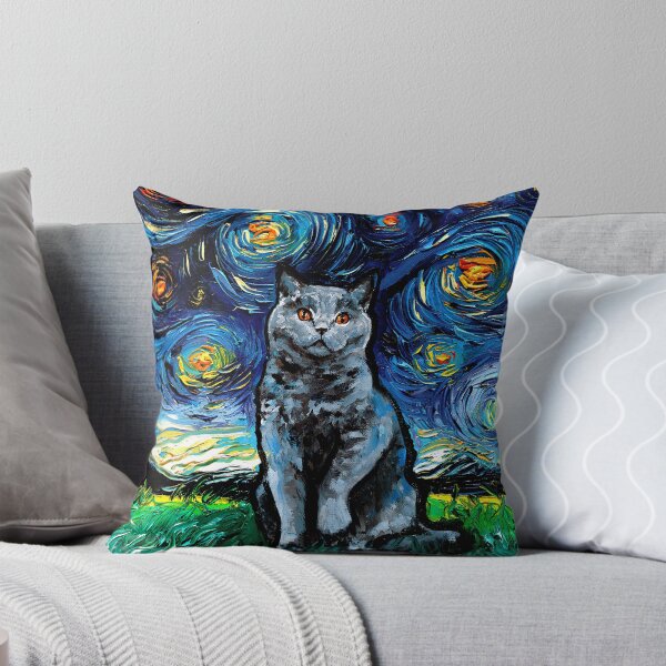 Item preview, Blue British Shorthair Cat Night designed and sold by AjaTrier.