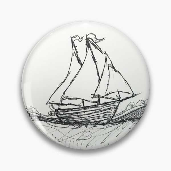 Item preview, Sailing Ship on Ocean Whale's Waves Ballpoint Pen Doodle designed and sold by BOKEbyTC.