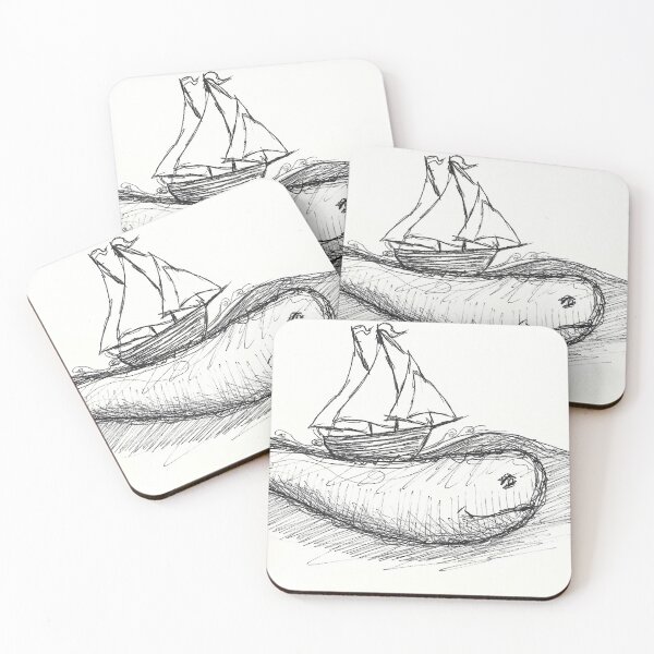 Item preview, Sailing Ship on Ocean Whale's Waves Ballpoint Pen Doodle designed and sold by BOKEbyTC.