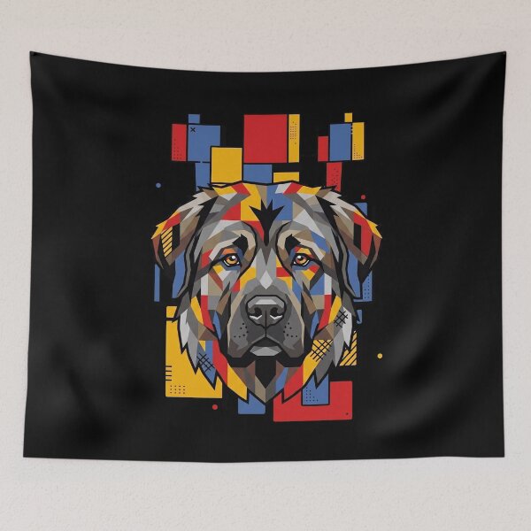 Item preview, Funny Caucasian Shepherd Colorful Blocks Geometric Art Mom Dad Kids designed and sold by FurryHavenPH.