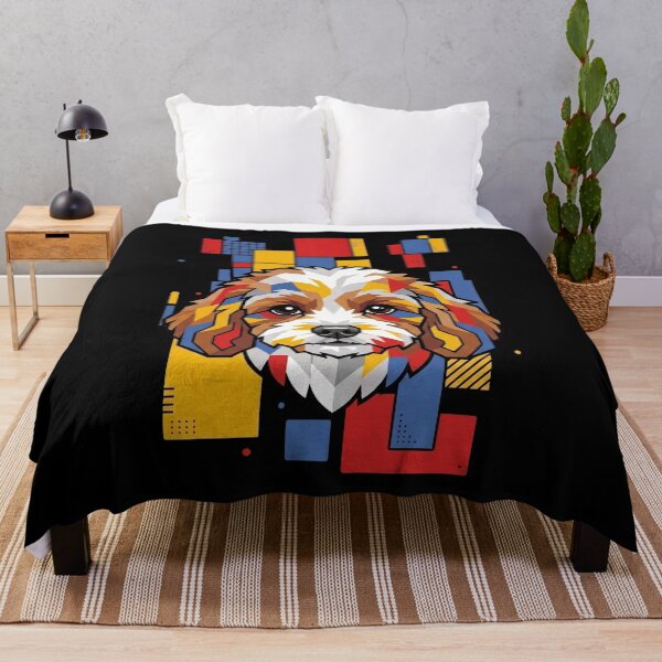 Item preview, Funny Cavachon Colorful Blocks Geometric Art Mom Dad Kids designed and sold by FurryHavenPH.