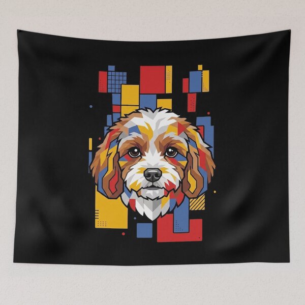 Item preview, Funny Cavachon Colorful Blocks Geometric Art Mom Dad Kids designed and sold by FurryHavenPH.