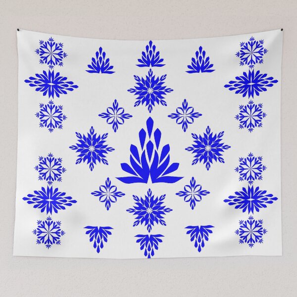 Item preview, Elegant Blue Geometric Floral Motif and Symmetrical Design Elements Set for Traditional Ornament Design designed and sold by Ei-Ei.