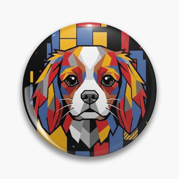 Item preview, Funny Cavalier King Charles Spaniel Colorful Blocks Geometric Art Mom Dad Kids designed and sold by FurryHavenPH.