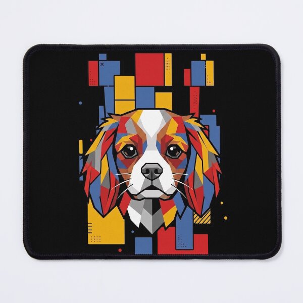 Item preview, Funny Cavalier King Charles Spaniel Colorful Blocks Geometric Art Mom Dad Kids designed and sold by FurryHavenPH.