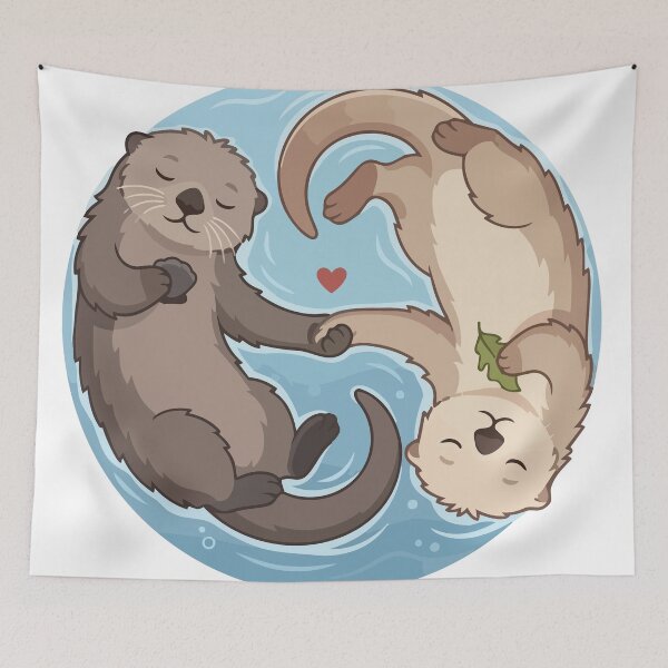 Item preview, Cute Sea Otters Holding Hands Yin Yang Circle designed and sold by Arc2020.