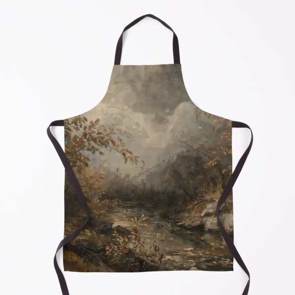 Item preview, Vintage Autumn Forest River - Moody Fall Landscape Oil Painting designed and sold by Sergey Sedunov.