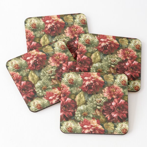 Item preview, Bold Dahlias Print  - Botanical Garden Pattern  - Valentine Gifts For Boyfriend designed and sold by RoyalStarsPatts.