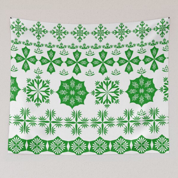 Item preview, Modern Traditional Green Floral Border Pattern with Decorative Geometric Ornament designed and sold by Ei-Ei.
