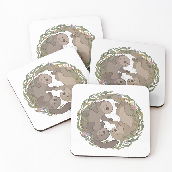 Item preview, Botanical Sea Otters Kelp Floral Wreath Circle designed and sold by Arc2020.