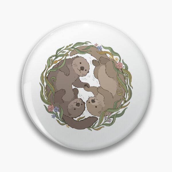 Item preview, Botanical Sea Otters Kelp Floral Wreath Circle designed and sold by Arc2020.