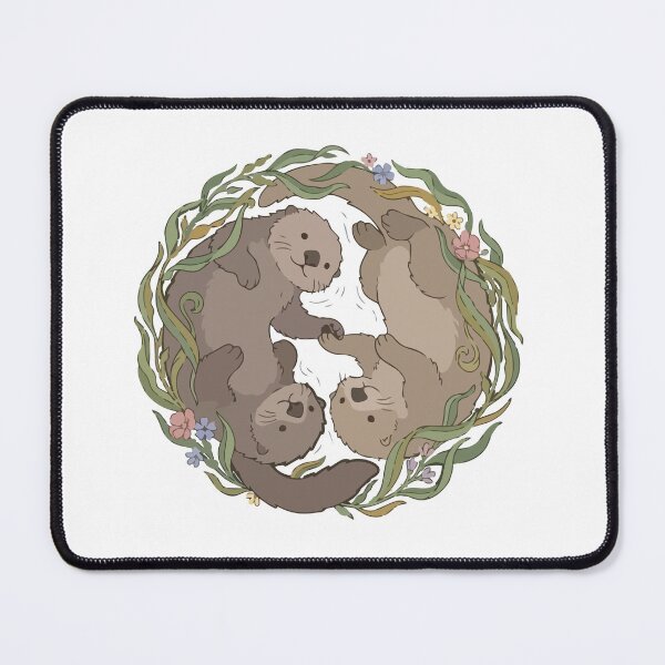 Item preview, Botanical Sea Otters Kelp Floral Wreath Circle designed and sold by Arc2020.