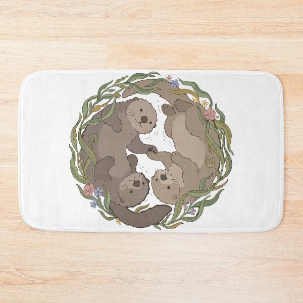 Item preview, Botanical Sea Otters Kelp Floral Wreath Circle designed and sold by Arc2020.