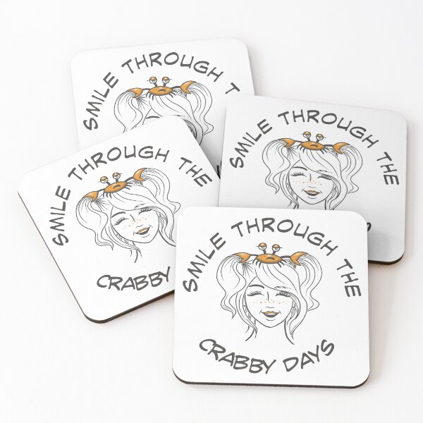 Item preview, Smile Through the Crabby Days | Cute Crab Girl Illustration Gift designed and sold by Samaya-.