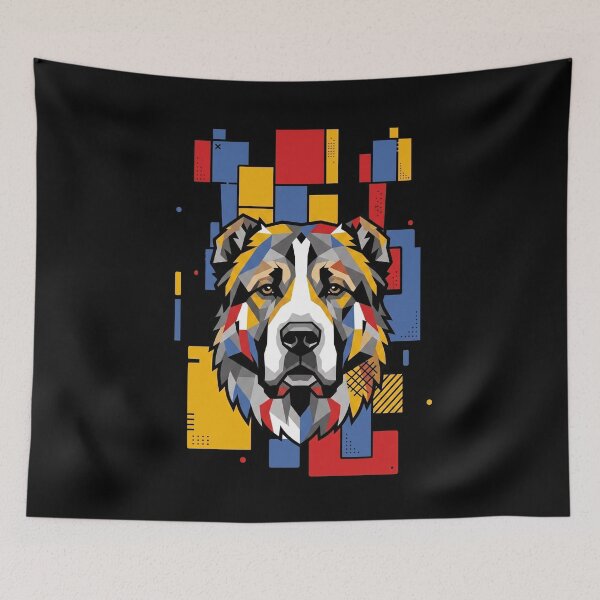 Item preview, Funny Central Asian Shepherd Colorful Blocks Geometric Art Mom Dad Kids designed and sold by FurryHavenPH.