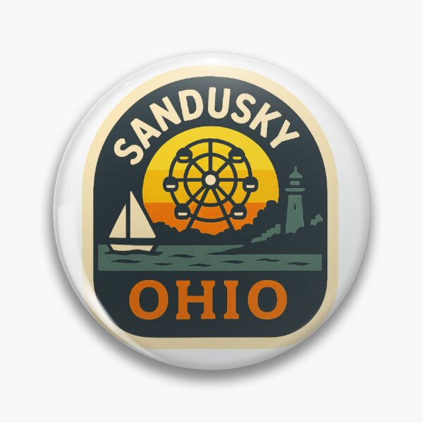 Item preview, Sandusky Ohio Sunset – Lake Erie Travel Art designed and sold by Retro Kingdom Boutique.