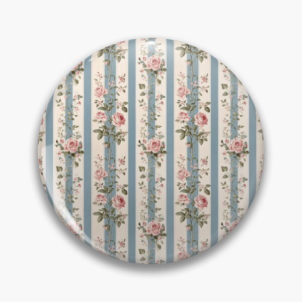 Item preview, Vintage Pink and Blue Floral and Stripes Pattern designed and sold by LouieVanille.