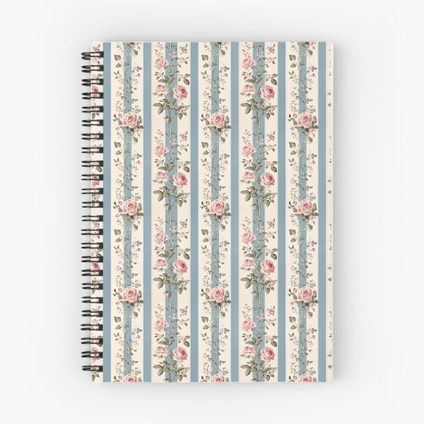 Item preview, Vintage Pink and Blue Floral and Stripes Pattern designed and sold by LouieVanille.