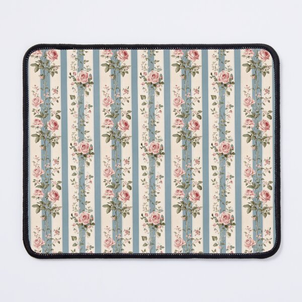 Item preview, Vintage Pink and Blue Floral and Stripes Pattern designed and sold by LouieVanille.