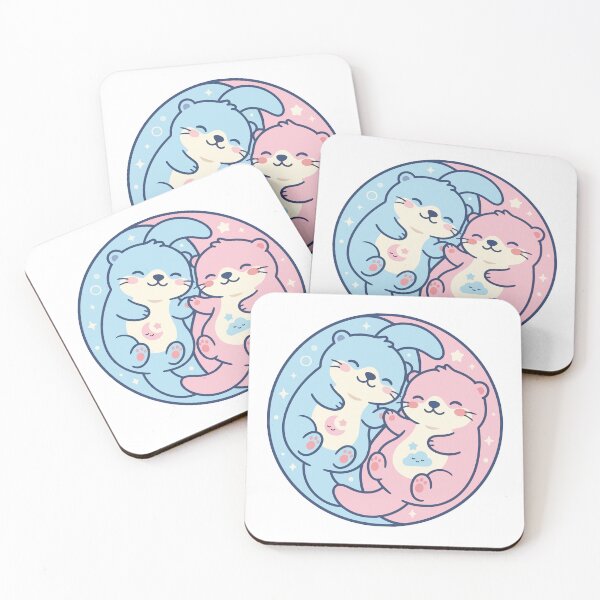 Item preview, Kawaii Pastel Sea Otters Holding Hands Dreamcore designed and sold by Arc2020.